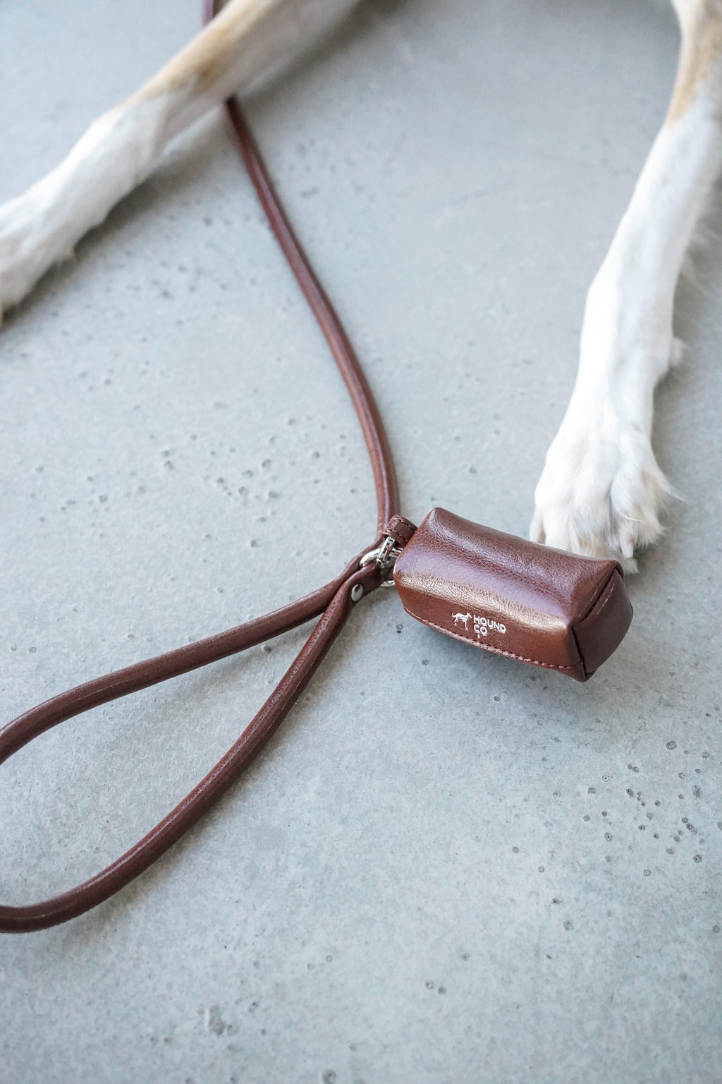 Mocha Vegan Leather Poop Bag Holder