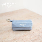 Denim Blue Vegan Leather Poop Bag Holder