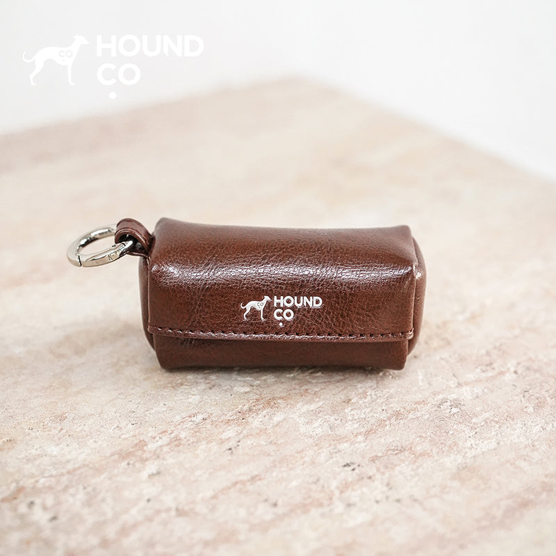 Mocha Vegan Leather Poop Bag Holder